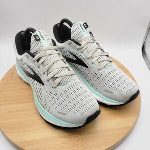Brooks Ghost 13 Womens Running Shoes Grey Aqua 1203381B073 Size 8.5